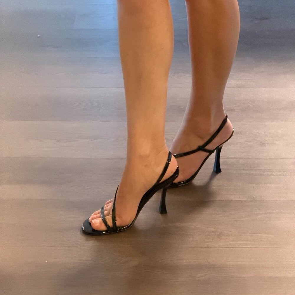 Nine West Sandal | Black Open Toe Heel | Summer Dressy Shoes | Size 6.5